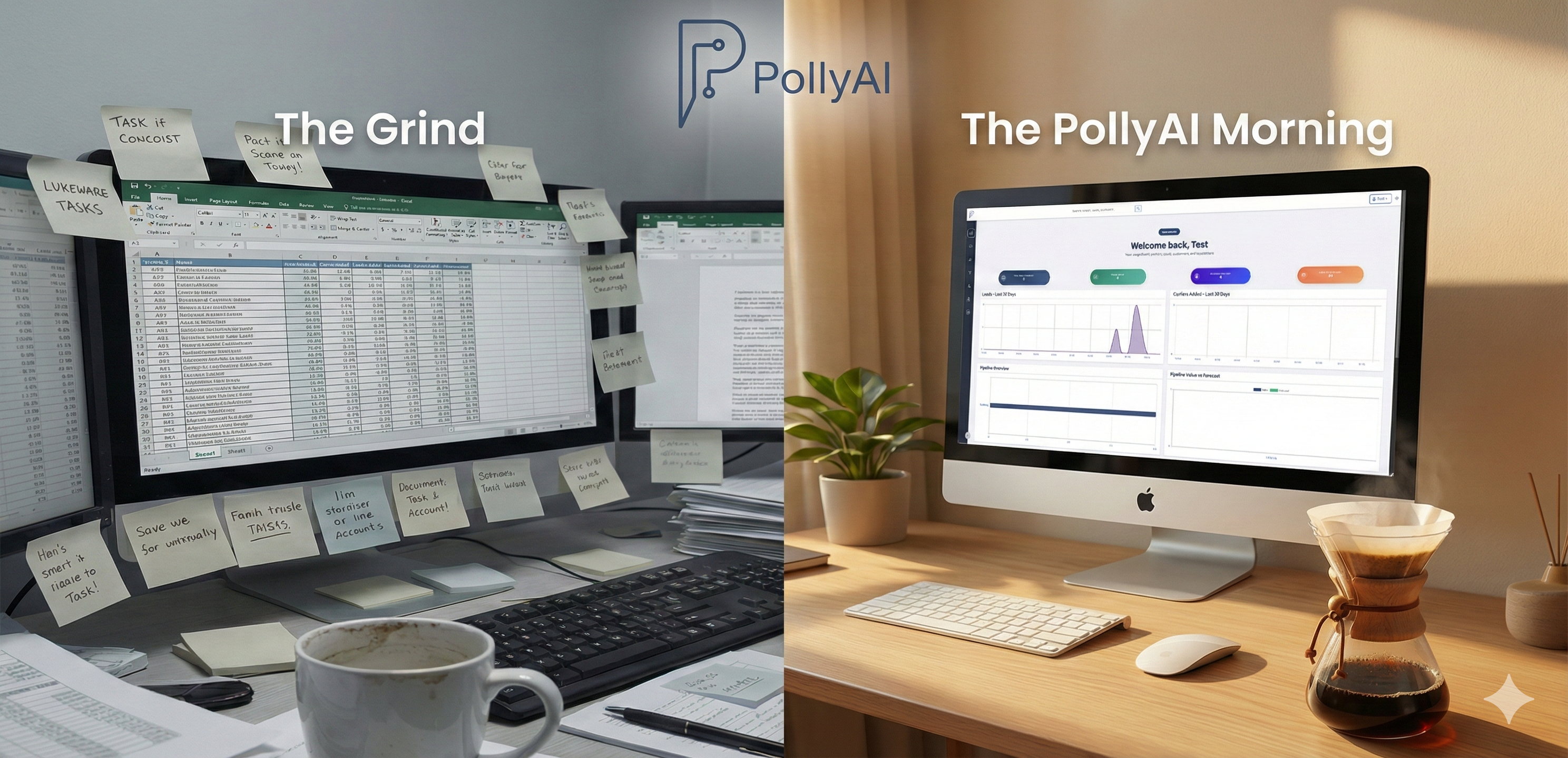 PollyAI cloud CRM compared to a desktop spreadsheet for trucking insurance agencies